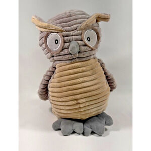 Unipak Plush Gray Tan Textured 9” Owl - Chenille - Kids NEW